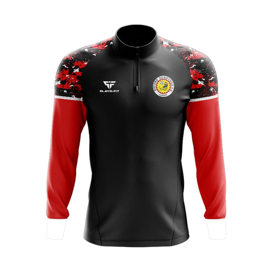 Oxford Sunnyside FC Midlayer (1/4 Zip) Stellar (Black/Red) Lightweight - Kids