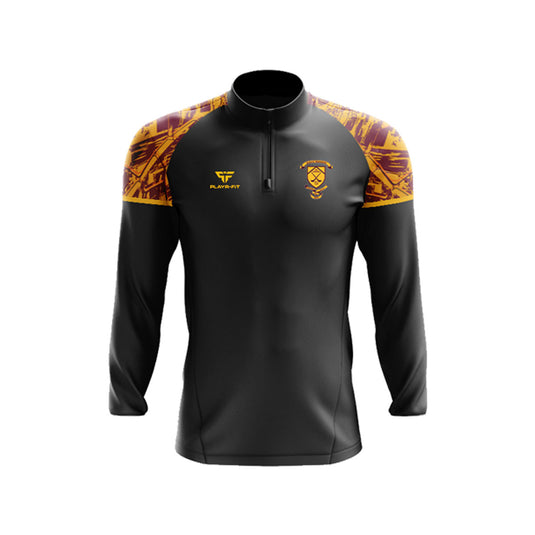 Sean Treacys Hurling Club Lurgan Midlayer (1/4 Zip) Stellar (Black/Maroon/YellowGold) - Kids