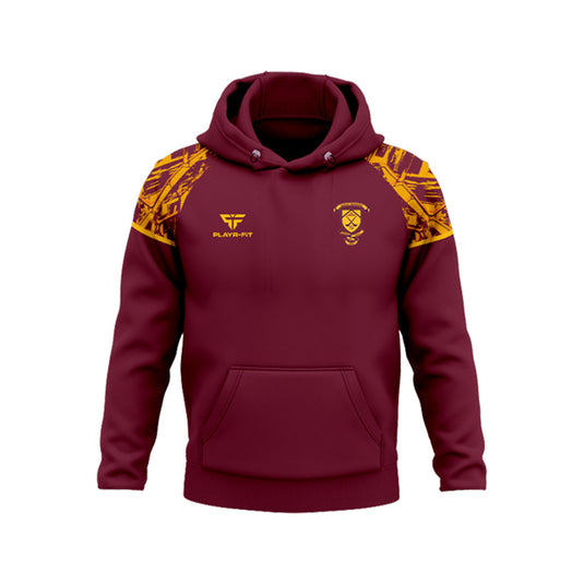 Sean Treacys Hurling Club Lurgan Hoodie Stellar (Maroon/YellowGold) - Adults