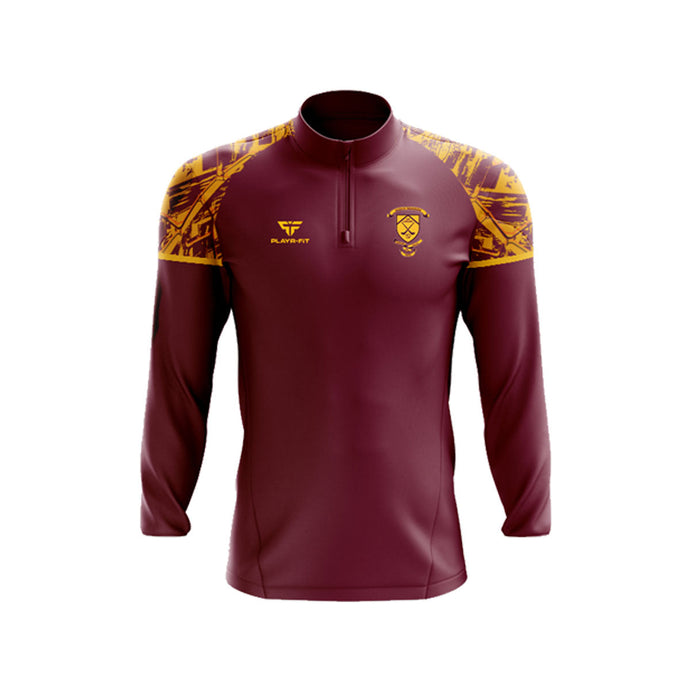 Sean Treacys Hurling Club Lurgan Midlayer (1/4 Zip) Stellar (Maroon/YellowGold) - Kids
