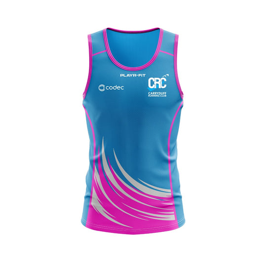 Carryduff Running Club Running Vest 26 (Blue/Pink (Lightweight Mesh) - Adults