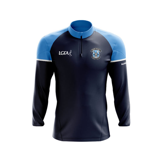 Naomh Mhuire LGFA Midlayer (1/4 Zip) Stellar Navy/Sky Blue - Adults