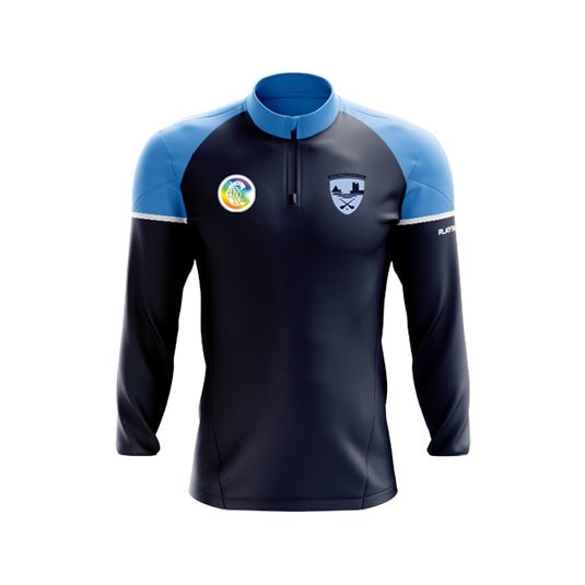 Oranmore Maree Camogie Midlayer (1/4 Zip) Stellar Navy/Sky Blue - Adults