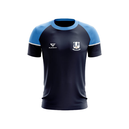 Oranmore Maree GFC T-Shirt Stellar Navy/Sky Blue - Adults