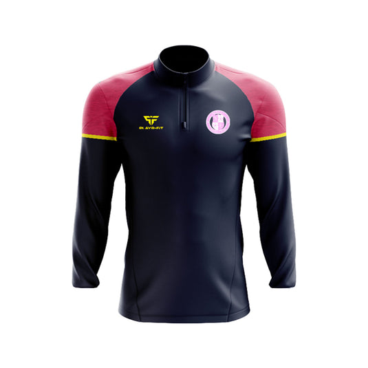 Newhill Girls Academy Midlayer (1/4 Zip) Stellar Navy/Pink - Adults