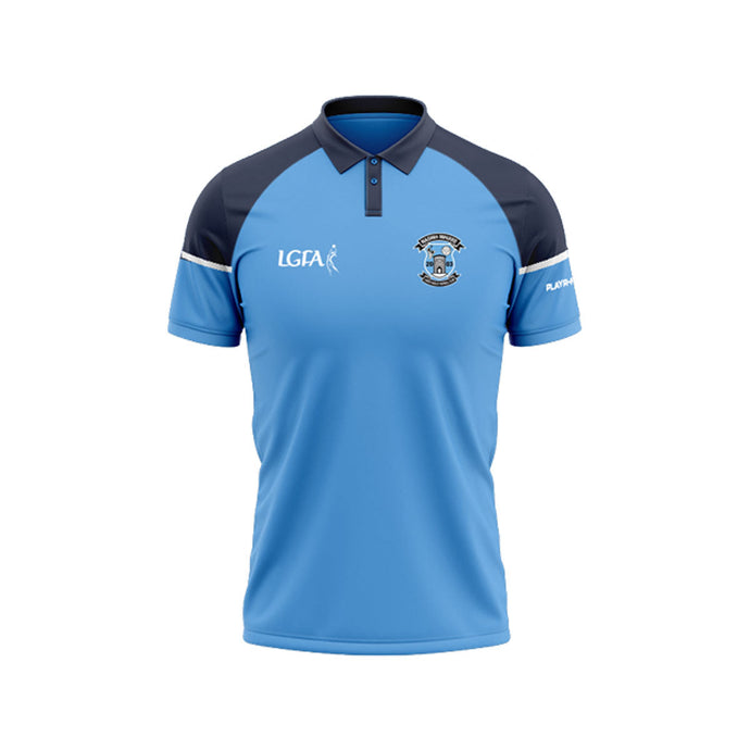 Naomh Mhuire LGFA Polo Stellar Sky Blue/Navy - Adults