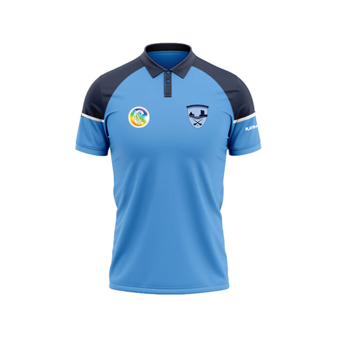 Oranmore Maree Camogie Polo Stellar Sky Blue/Navy - Adults