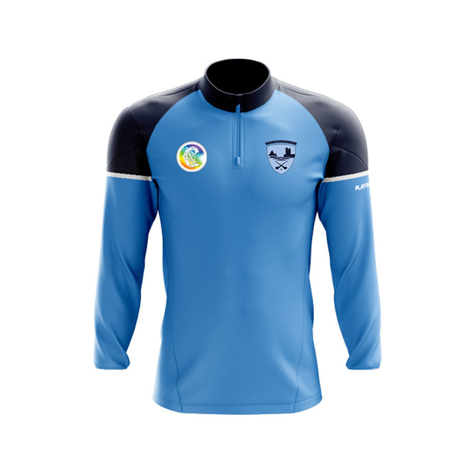 Oranmore Maree Camogie Midlayer (1/4 Zip) Stellar Sky Blue/Navy - Kids