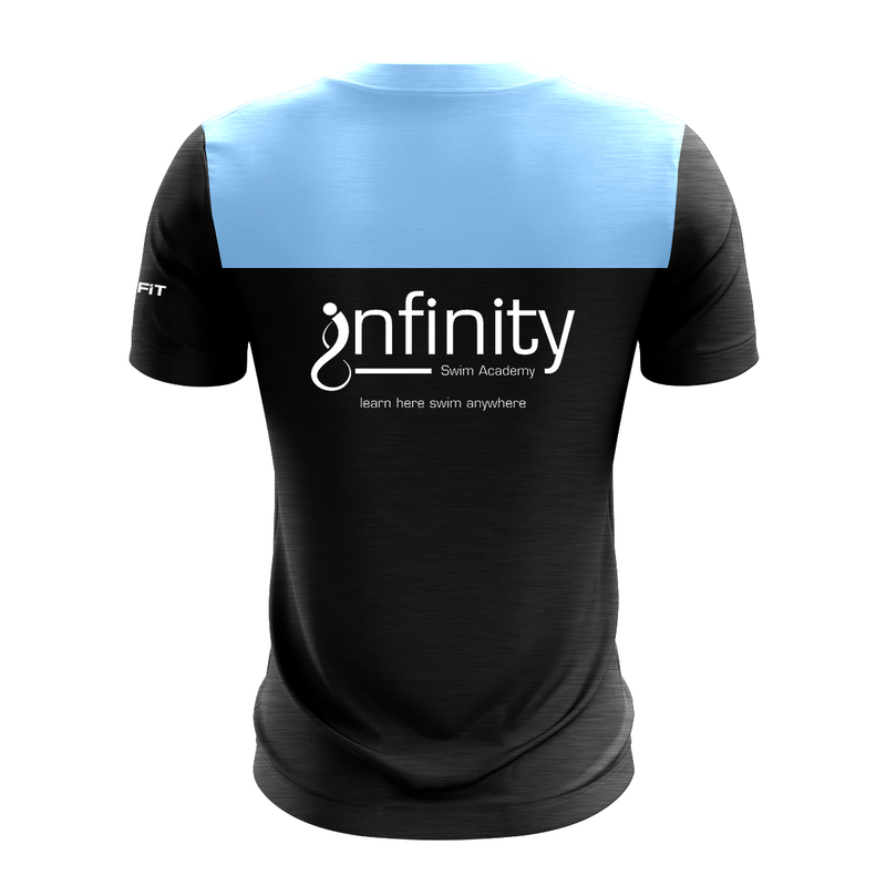 Load image into Gallery viewer, Infinity Swim Academy T-Shirt Tenacity Black/Sky Blue - Adults

