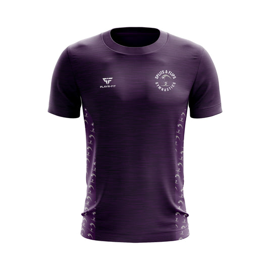 Splits And Flips T-Shirt Endure (Purple Sublimated Panel) - Adults