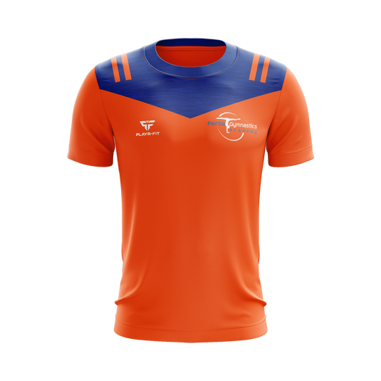 Inertia Gymnastics T-Shirt Tenacity (Orange/Blue) - Adults