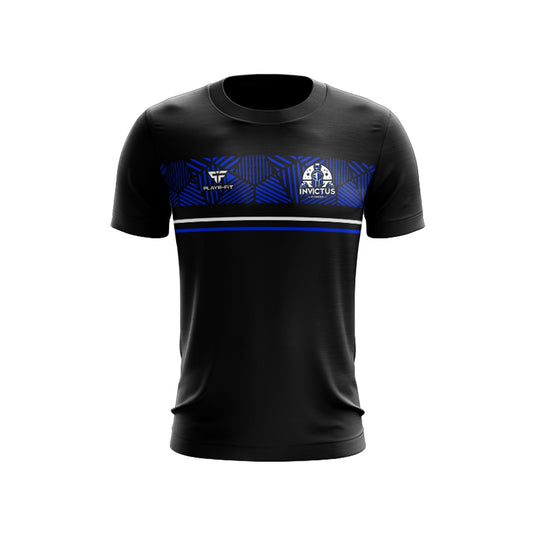 Invictus Fitness T-Shirt Optimum (Black/Blue/White) - Adults