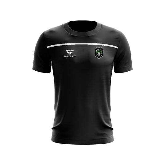 Dromara Village FC T-Shirt Spirit (Black/White) - Adults