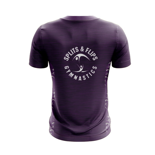 Splits And Flips T-Shirt Endure (Purple Sublimated Panel) - Adults