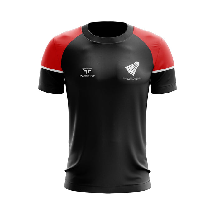 Saintfield Badminton Club T-Shirt Stellar (Black/Red) - Adults