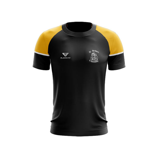 St Bridgets ABC Clonmany T-Shirt Stellar (Black/YellowGold/White) - Adults
