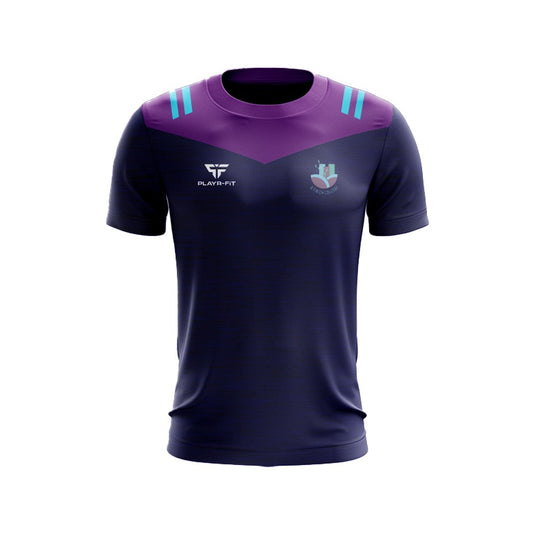 Ó Fiaich College Dundalk Staff T-Shirt Tenacity (Navy/Purple) - Adults