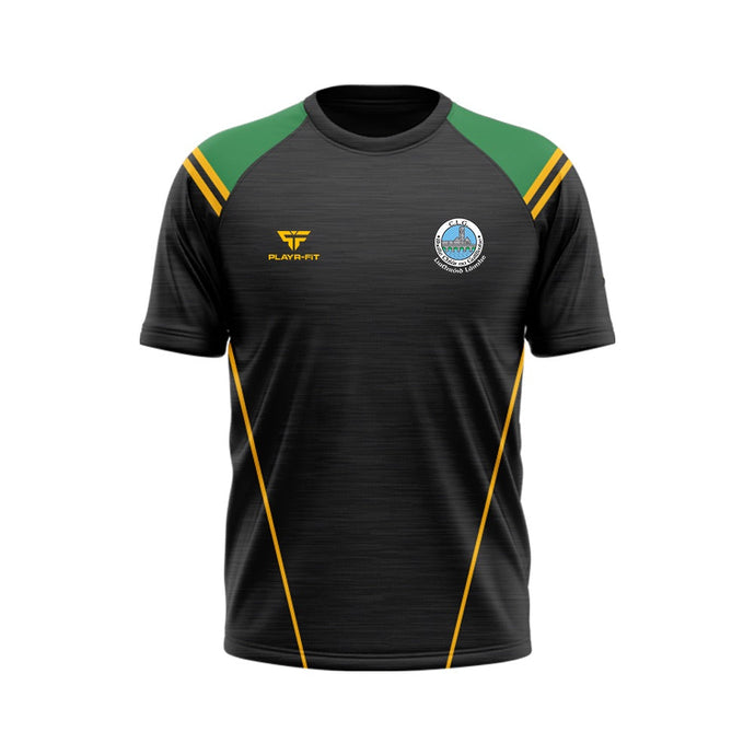 Claregalway Handball Club T-Shirt Vigour (Black/Green/YellowGold) - Adults