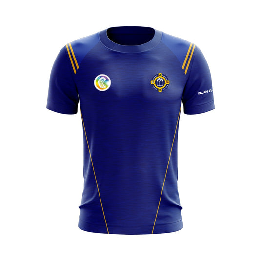 Clough Ballacolla Camogie T-Shirt Vigour (Blue/YellowGold) - Adults