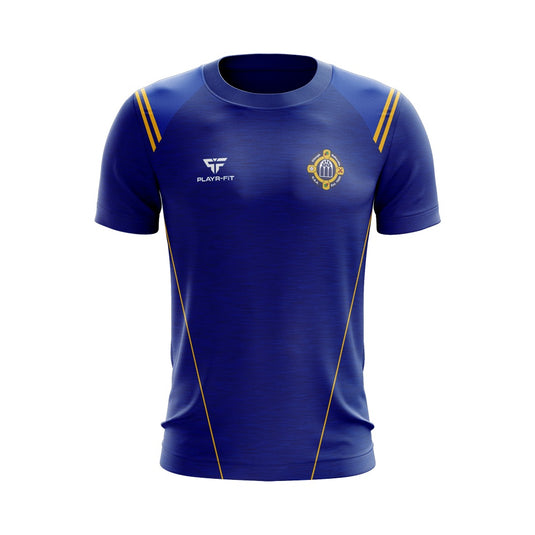 Clough Ballacolla Hurling Club T-Shirt Vigour (Blue/YellowGold) - Adults
