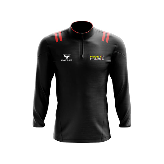 Insanity Fit Zone Midlayer (1/4 Zip) Tenacity Black/Red - Adults