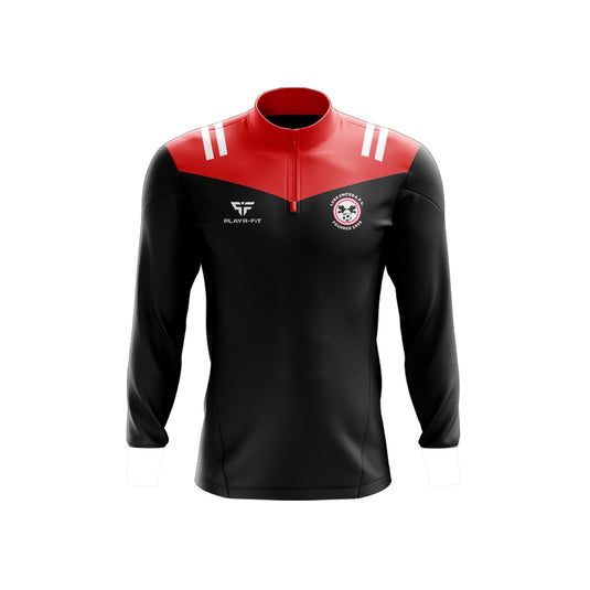 Lusk United Midlayer (1/4 Zip) (Tenacity) (Black/Red) - Adults