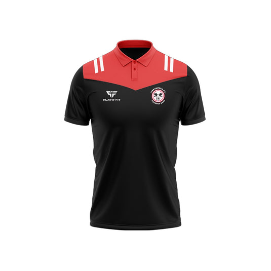 Lusk United Polo (Tenacity) (Black/Red) - Adults
