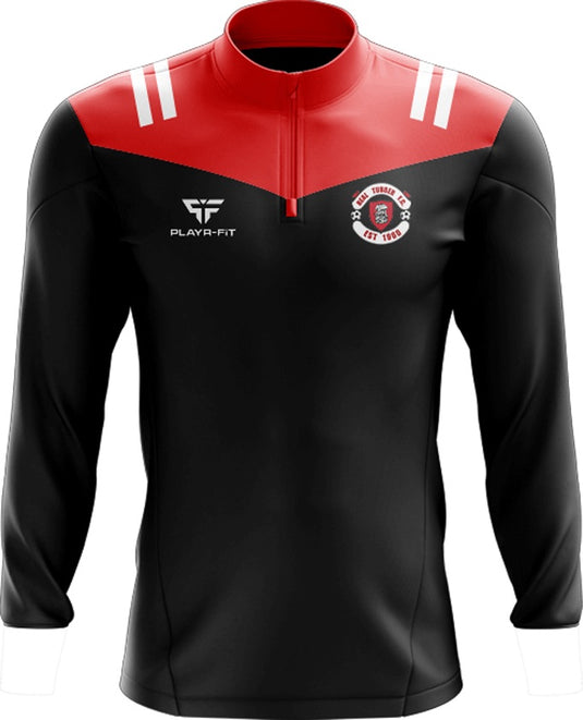 Real Tubber FC Midlayer (1/4 Zip) Tenacity (Black/Red) - Adults