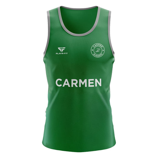 Carmen Runners Lightweight Vest Plain Green - Kids