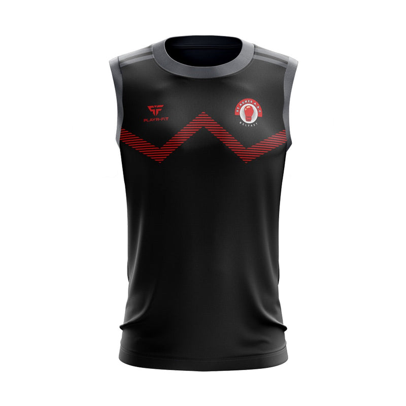 Load image into Gallery viewer, St Agnes Boxing Club Belfast Vest 37 (Black/Red) - Adults
