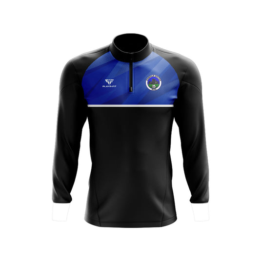 Campile United AFC Midlayer (1/4 Zip) Evo (Black, Blue) - Adults