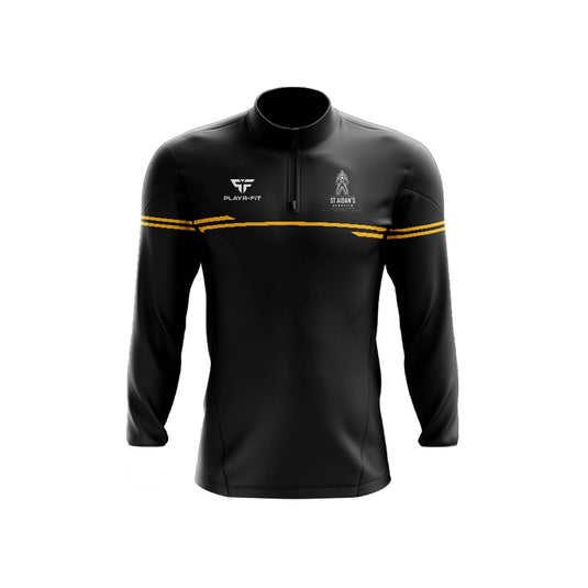 St Aidans High School Derrylin Students Midlayer (1/4 Zip) Courage (Black/Gold) - Kids