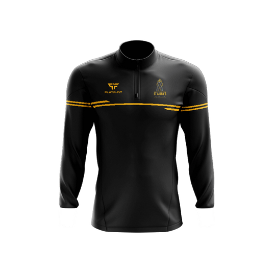 St Aidans High School Derrylin Students Midlayer (1/4 Zip) Courage (Black/Gold) - Adults
