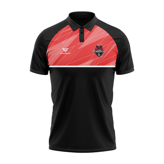Cork Chiefs Tag Rugby Polo Panel Black/Red - Adults