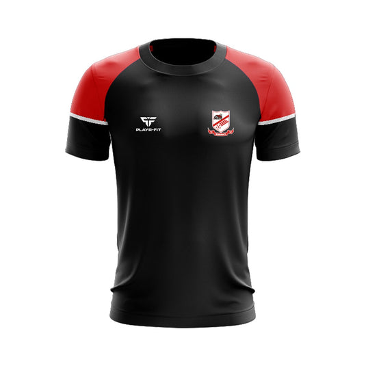 Walshestown FC T-Shirt Stellar (Black/Red/White - Adults