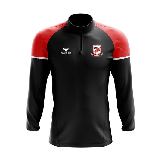 Walshestown FC Midlayer (1/4 Zip) Stellar (Black/Red/White - Adults
