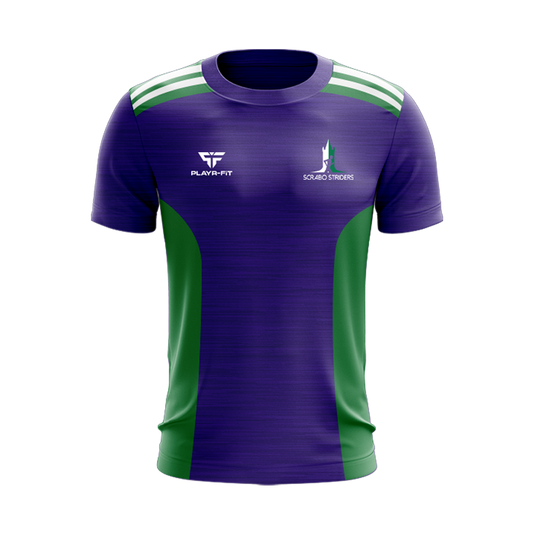 Scrabo Striders T-Shirt Endure Purple/Green - Adults