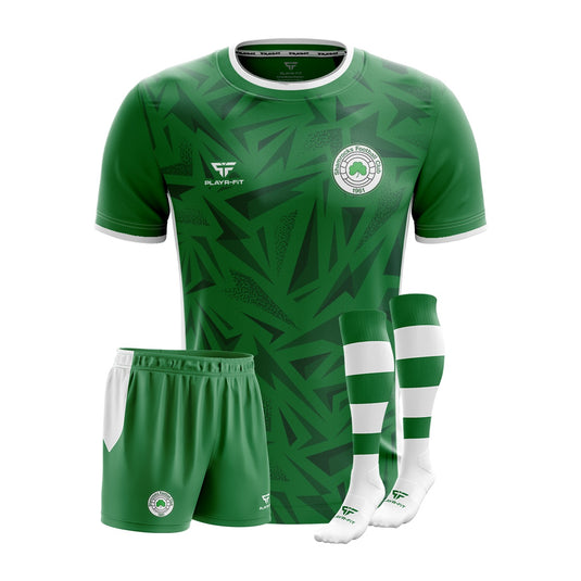 Shamrocks FC Pack (Jersey Green, Pro Soccer Shorts Cut & Sew, Long Socks) - Adults