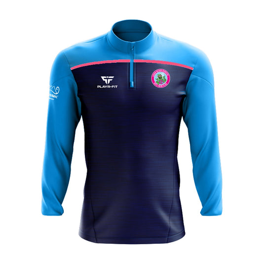 Lough Neagh Monster Dunkers Midlayer (1/4 Zip) Spirit (Navy/Sky/Pink) - Kids