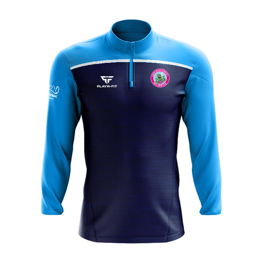 Lough Neagh Monster Dunkers Midlayer (1/4 Zip) Spirit (Navy/Sky/White) - Adults