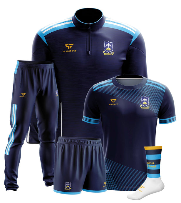 St Colms HS Dunmurry Students PE Pack 1 (Midlayer, Jersey, Skinny Pants, Shorts, Mid Socks) - Kids