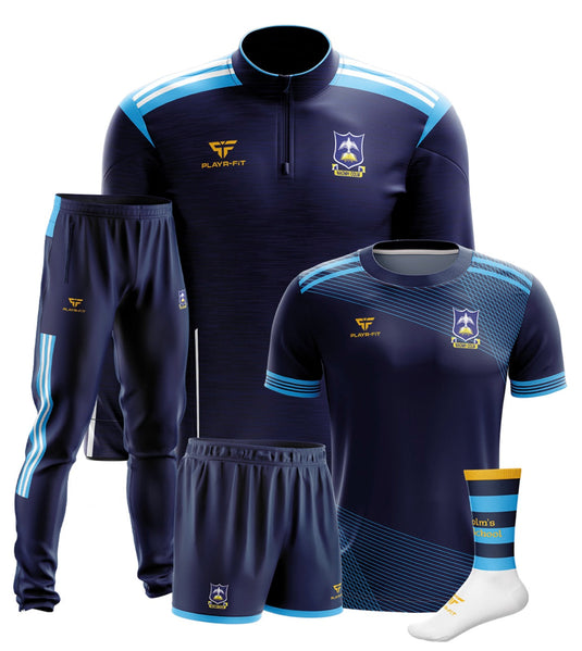 St Colms HS Dunmurry Students PE Pack 1 (Midlayer, Jersey, Skinny Pants, Shorts, Mid Socks) - Adults