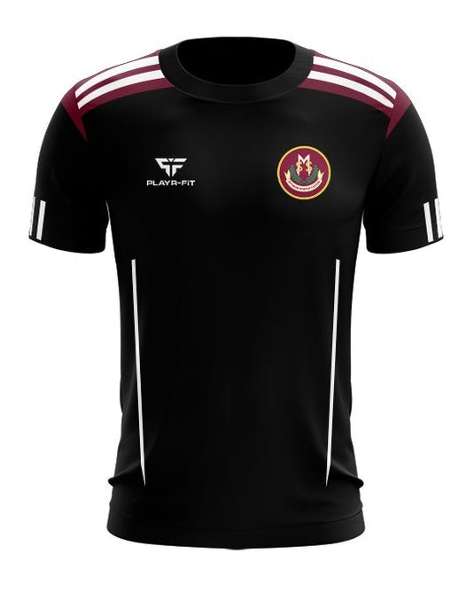 St Marys High School Newry Staff T-Shirt Adroit (Black/Maroon/White)  - Adults