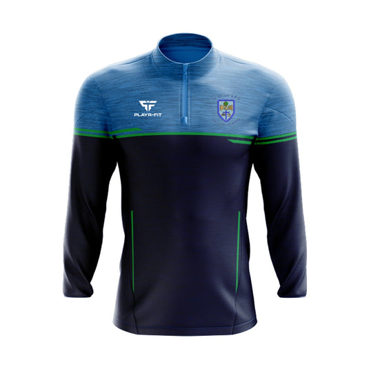 St Olivers Carrickrovaddy Midlayer (1/4 Zip) Courage (Navy/Sky/Green) - Adults