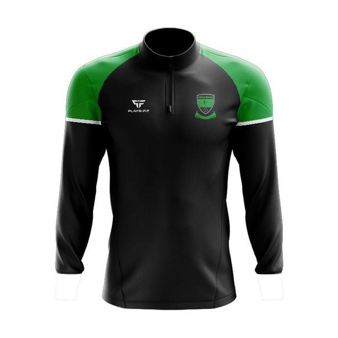 Albion Rovers FC Midlayer (1/4 Zip) Stellar (Black/Green) - Adults