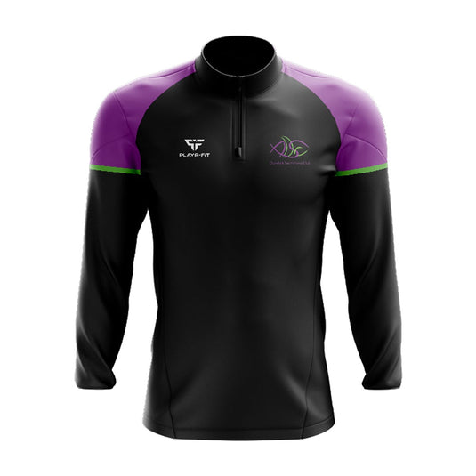 Aura Swimming Club Dundalk Midlayer (1/4 Zip) Stellar (Black/Purple/Green) - Adults
