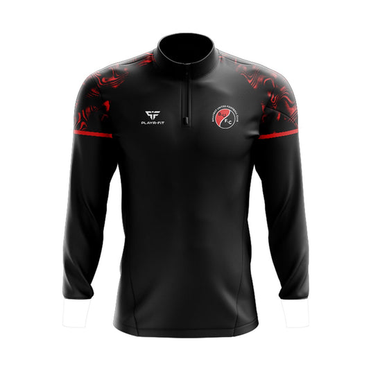 Ballybot United FC Midlayer (1/4 Zip) Stellar (Black/Red) - Adults