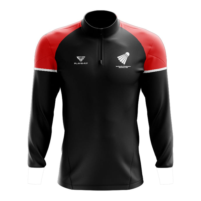 Saintfield Badminton Club Midlayer (1/4 Zip) Stellar (Black/Red) - Adults