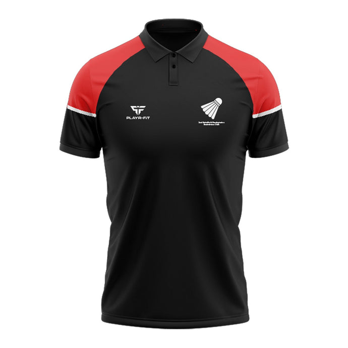 Saintfield Badminton Club Polo Stellar (Black/Red) - Adults