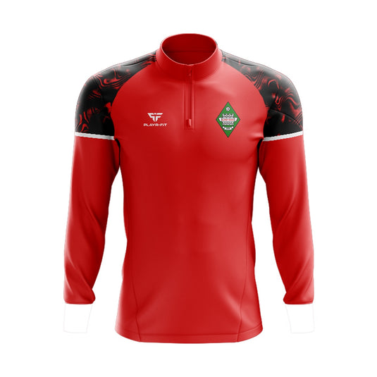 Blayney Rovers FC Midlayer (1/4 Zip) Stellar (Red/Black/White) - Adults